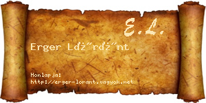 Erger Lóránt névjegykártya