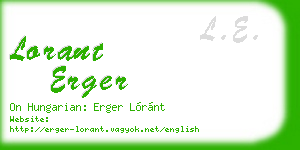 lorant erger business card