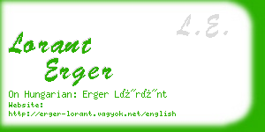 lorant erger business card